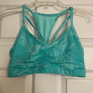 Gymshark Power Sports Bra - Turquoise Print, Medium